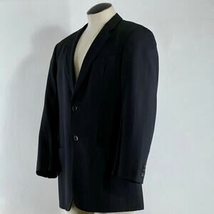 Giorgio Armani Collezioni Mens 100% Wool Black Blazer Sport Coat Jacket Size 41R